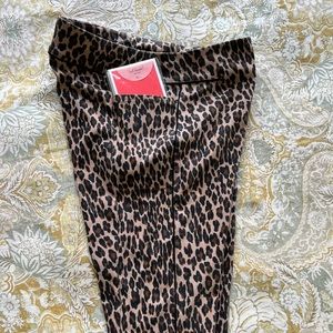Anna & Ava Leopard pants with black piping down leg